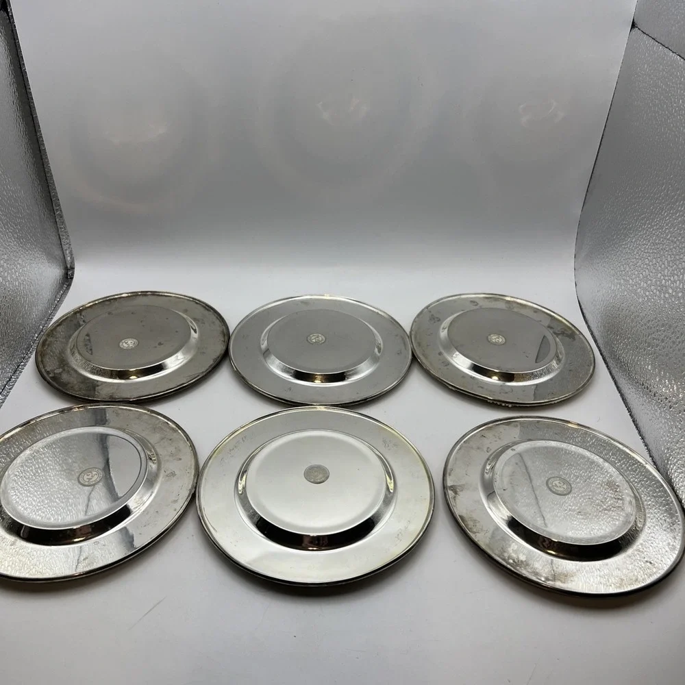 Set of 6 Vintage Godinger Silver Plate Grapevine Wine Coasters 5